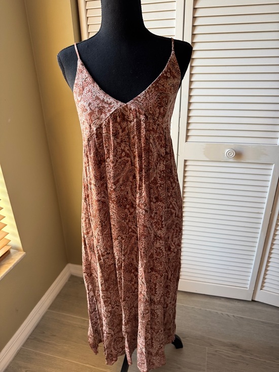 becool Dresses & Skirts - Brown Paisley Spaghetti-Strap Maxi Dress